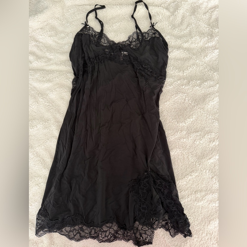 Victoria's Secret Black Lace Chemise